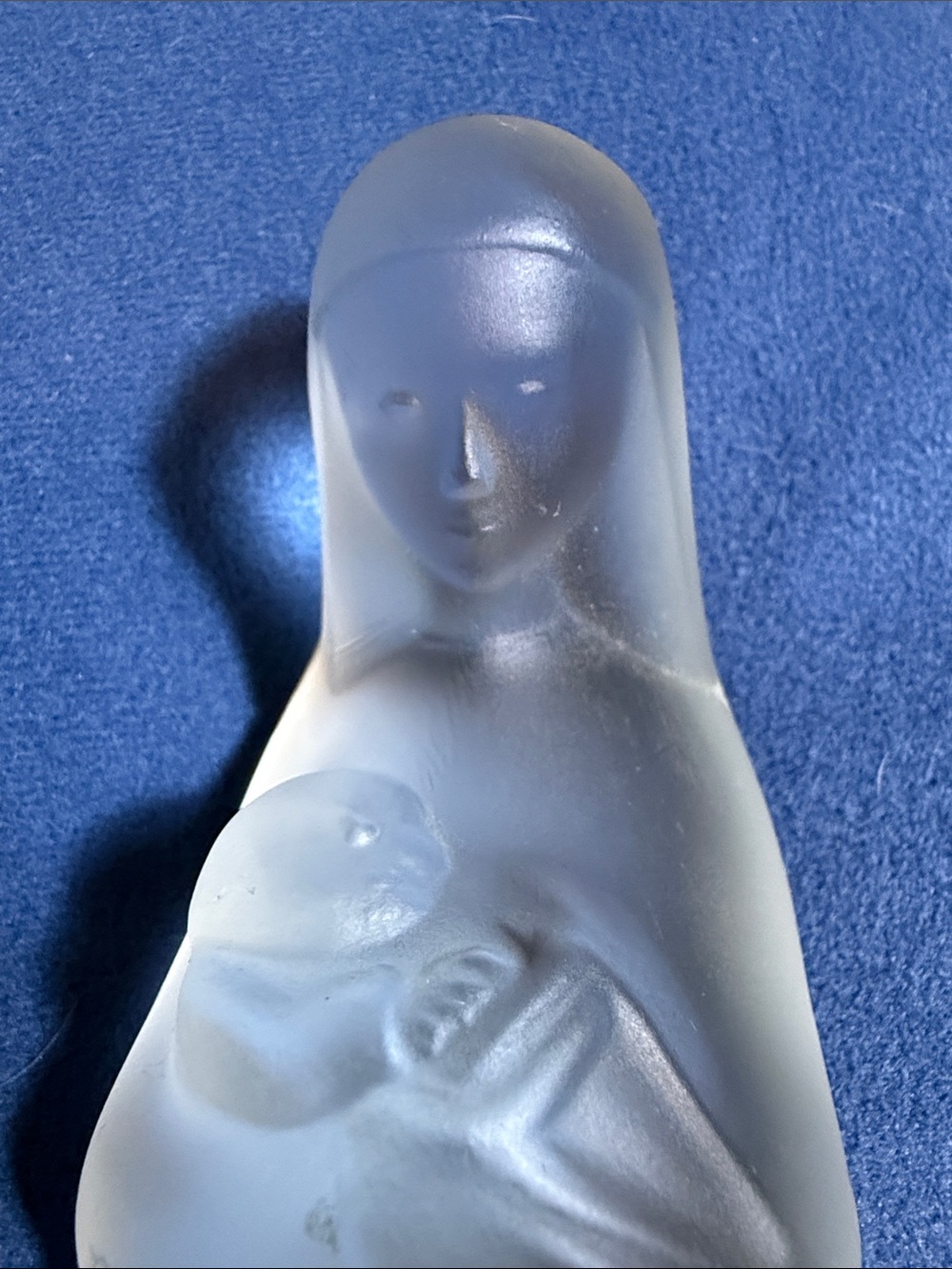 Vintage Art Deco Madonna & Child Frosted Glass Sculpture Stef Uiterwaal 1928/29 - Picture 2 of 7
